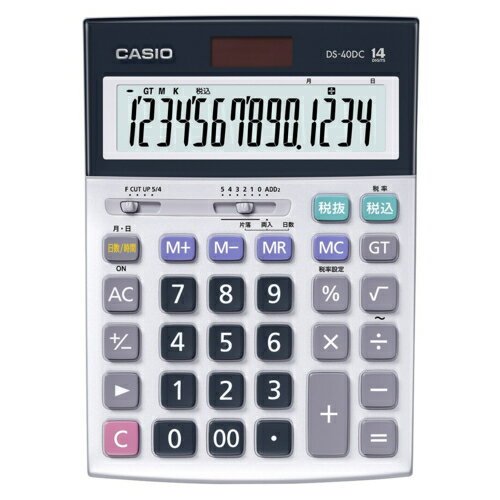 【長期保証付】CASIO カシオ DS-40DC 本格実務電卓 時間計算タイプ 14桁 DS40DC