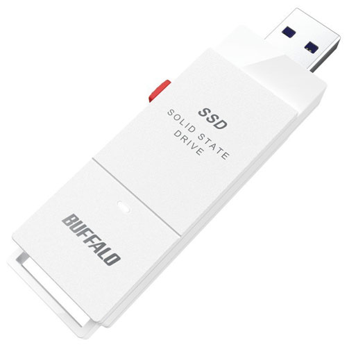 バッファロー BUFFALO SSD-SCT500U3-WA(ホワイト) ケーブルレス ポータブルSSD 500GB SSDSCT500U3WA