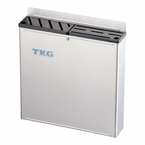 遠藤商事 18-8プラ板付カラーナイフラック 大 ABタイプ 黒 4905001107870