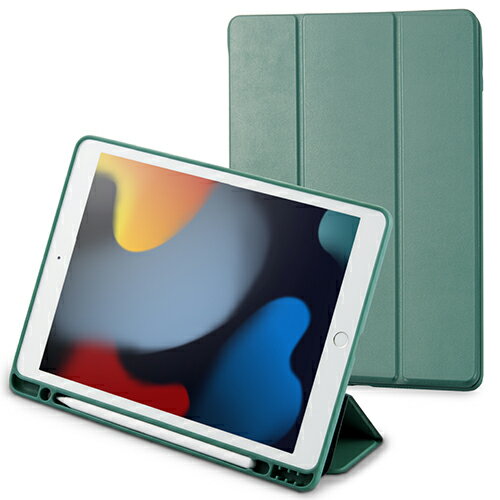 エレコム ELECOM TBWA19RWVSAGN(グリーン) iPad 10.2インチ用 フラップケース Pencil収納 スリープ対応 TBWA19RWVSAGN