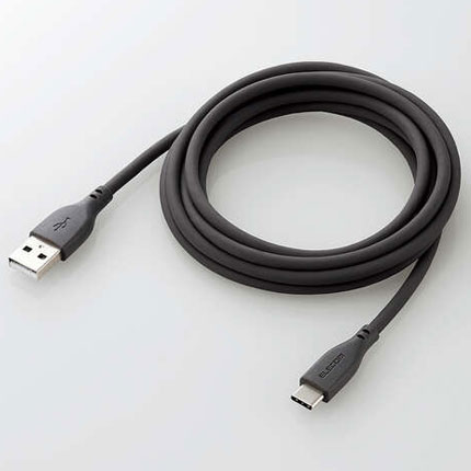 樂天商城 - エレコム ELECOM MPA-ACSS20GY グレー なめらかUSB Type-Cケーブル 非認証品、A-C 2m MPAACSS20GY