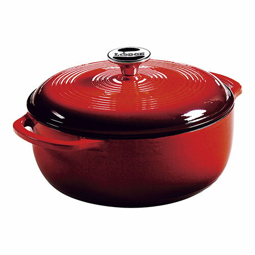 ロッジ lodge EC4D43 レッド エナメルダッチオーブン 4.6クォート EC4D43