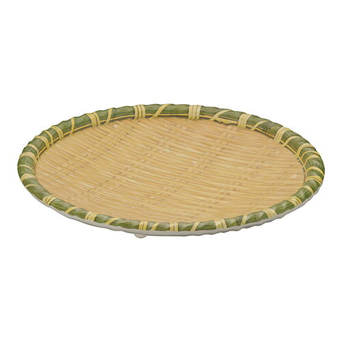 遠藤商事 JB-B736YL イエロー メラミン竹模様丸皿 L