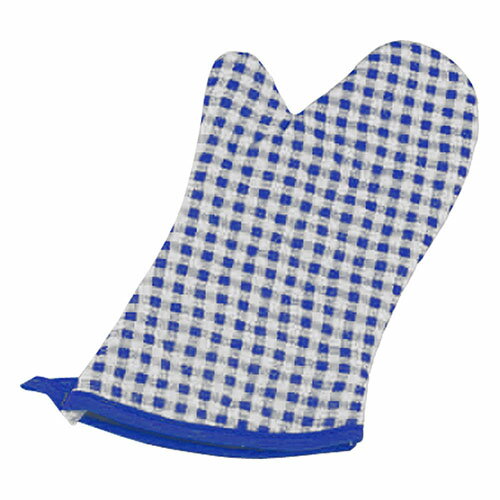 TKGコーポレーション チェック布製オーブンミット ブルー 左右1組