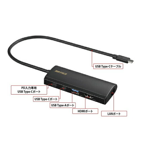 �Хåե����� BUFFALO LUD-U3-CGHDBK �ɥå��󥰥��ơ������ USB PD85W�б� LUDU3CGHDBK