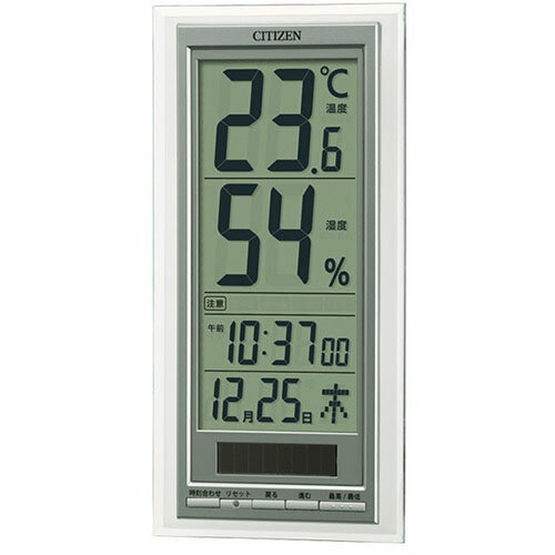 シチズン CITIZEN 8RD204-A19 シルバーメタリック 高精度デジタル温湿度計 日付/時計表示付 8RD204A19