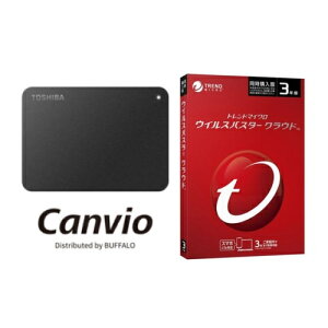 バッファロー BUFFALO CANVIO ポータブル HD-TPA1U3-B + ウイルスバスター クラウド 3年版 同時購入用セット 3961