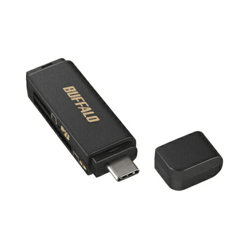 バッファロー BUFFALO BSCR120U3CBK(ブラック) USB 3.2(Gen 1)対応 USB Type-C接続 カードリーダー/ライター BSCR120U3CBK