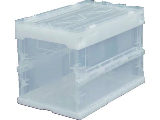 アイリスオーヤマ ハード折りたたみコンテナ フタ一体型 クリア[代引不可]