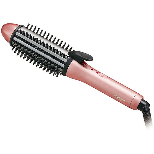 イーベストPC・家電館のコイズミ KOIZUMI KHR-6110-P ピンク ボブスタイル ヘアアイロン ブラシ付き パイプ径32mm/最高温度約200℃ KHR6110P｜アングル2