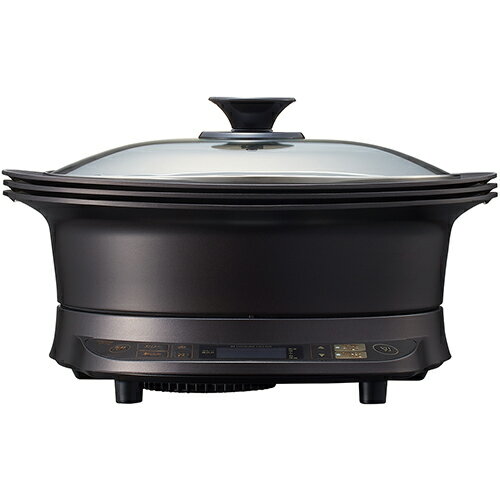 コイズミ KOIZUMI KIH-1412-H(ダークグレー) IH調理器とIH用プレート 3枚セット(なべ/平面/波型)1400W KIH1412