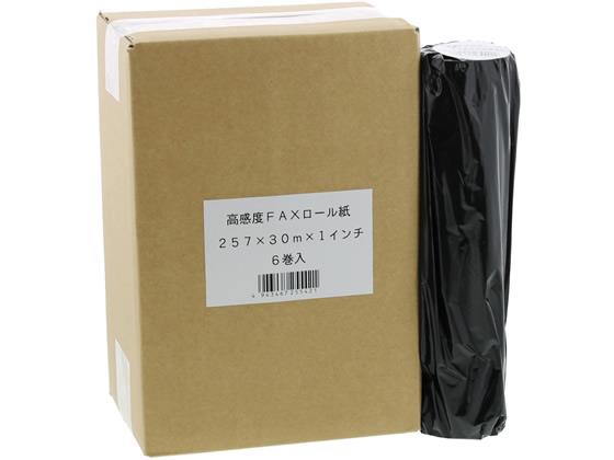 その他 高感度FAXロール紙 B4サイズ 257mm×30m×1インチ 6本[代引不可]