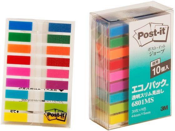 ↑↑↑正確な在庫状況は上記バナー「在庫状況を確認する」をクリックして頂き、必ずご確認ください。&nbsp;&nbsp;【代引不可商品】仕入先よりお客様宅へ直送手配いたします商品です。そのため代引きは対応致しかねます。【ポストイット】3M 付箋 ふせん●サイズ：縦44×横6mm●9色ミックス（イエロー／メロン／グリーン／スカイブルー／パープル／ローズ／レッド／オレンジ／ブルー）●枚数：1色（20枚）●材質：ベースフィルム／再生PET50％、ケース中箱／再生PET●グリーン購入法適合●GPNエコ商品ねっと掲載