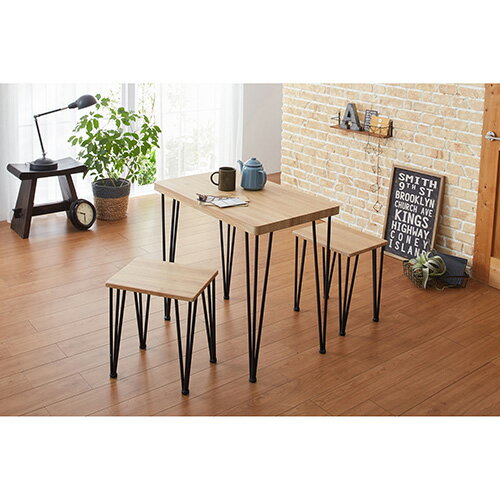 クロシオ 【組立式】 アートダイニング3点セット モダンナチュラル 4954877622154 [2]