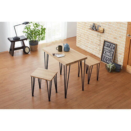 クロシオ 【組立式】 アートダイニング3点セット モダンナチュラル 4954877622154 [3]