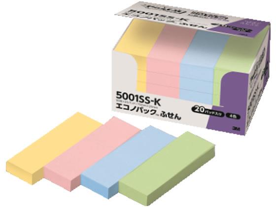 3M ポストイット エコノパック強粘着ふせん パステルカラー4色 20冊[代引不可]のサムネイル