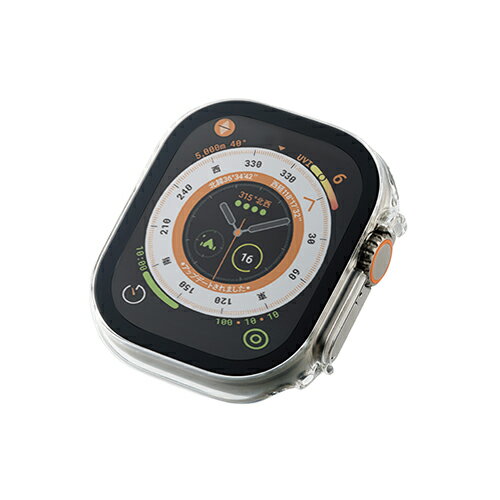 エレコム ELECOM AW-22CFCGOCR クリア Apple Watch49mm用 Gorillaガラス フルカバーケース 高透明 AW22CFCGOC...