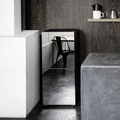 【設置＋リサイクル＋長期保証】ツインバード(TWINBIRD) HR-GJ12B ブラック 2ドア冷凍冷蔵庫 ミラーガラスデザイン 121L 右開き 幅495mm