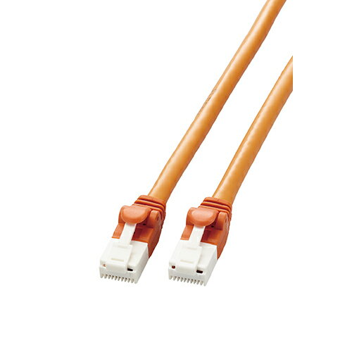 エレコム ELECOM LD-GPAT/DR5/RS オレンジ LANケーブル CAT6A 5m 高速 10Gbps ストレート 爪折れ防止 LDGPATDR5RS