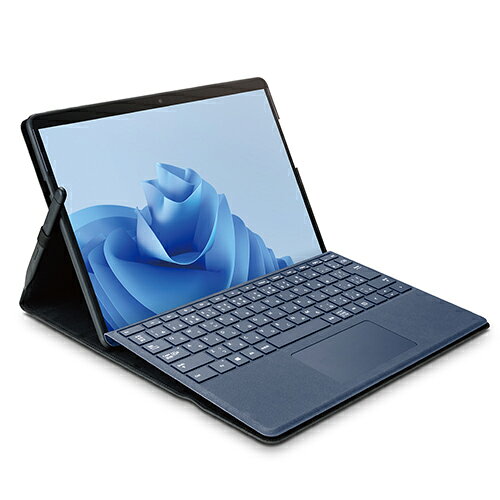 エレコム ELECOM TB-MSP9PLF2BK ブラック Surface Pro 9 ケース ソフトレザー フラップ TBMSP9PLF2BK
