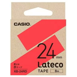 CASIO(カシオ) XB-24RD ラテコテープ 24mm 赤/黒文字