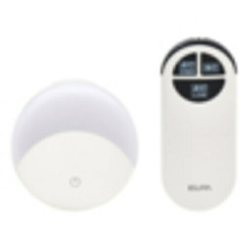 エルパ(ELPA) PM-LF004RE-W リモコン付きLEDスイッチ付ライト コンセント式 フラットタッチスイッチ