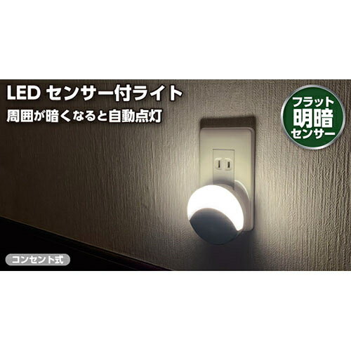 エルパ(ELPA) PM-LF001CDS-W LEDセンサー付ライト コンセント式 フラット明暗センサー 2