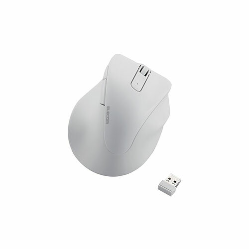 エレコム ELECOM M-XGXL30DBSKWH(ホワイト) ワイヤレスマウス 静音 無線 2.4GHz 5ボタン 右手専用 XLサイズ MXGXL30DBSKWH