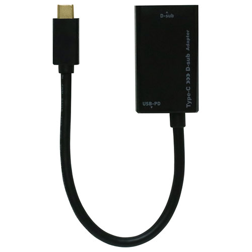 ミヨシ USA-PDS1/BK(ブラック) USB-PD対応 Type-C-D-sub変換アダプタ USAPDS1BK