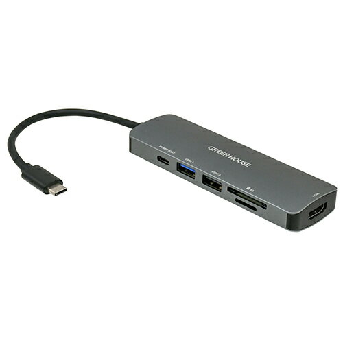 GREEN HOUSE グリーンハウス GH-MHC6A-SV USB Type-C ドッキングステーション GHMHC6ASV