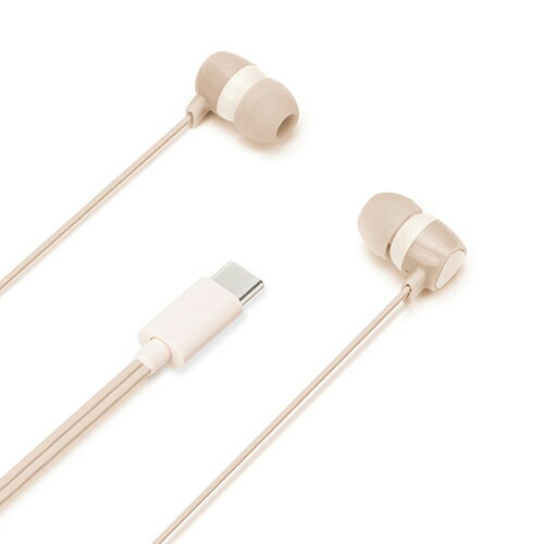 Rakuten - PGA PG-SECE3BE2 USB Type-Cコネクタ ステレオイヤホン カナルタイプ ベージュ PGSECE3BE2