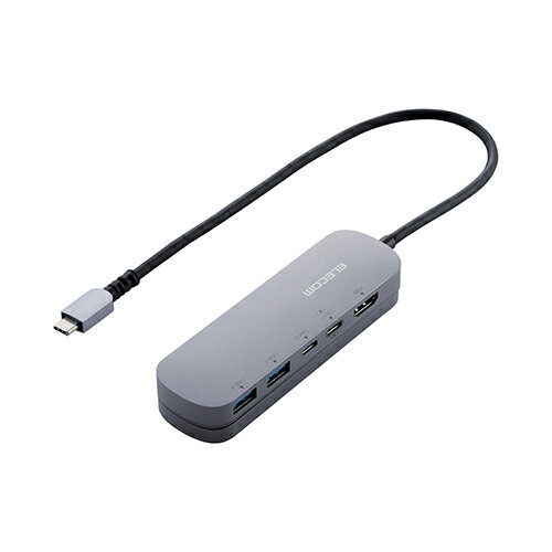 エレコム ELECOM DST-C18SV(シルバー) USB Type C ドッキングステーション ハブ 5-in-1 PD 90W出力 DSTC18SV