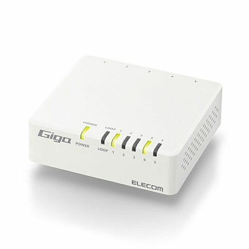 エレコム ELECOM EHC-G05PA4-W ホワイト Giga対応5ポートスイッチプラ筐体/ACアダプター EHCG05PA4W
