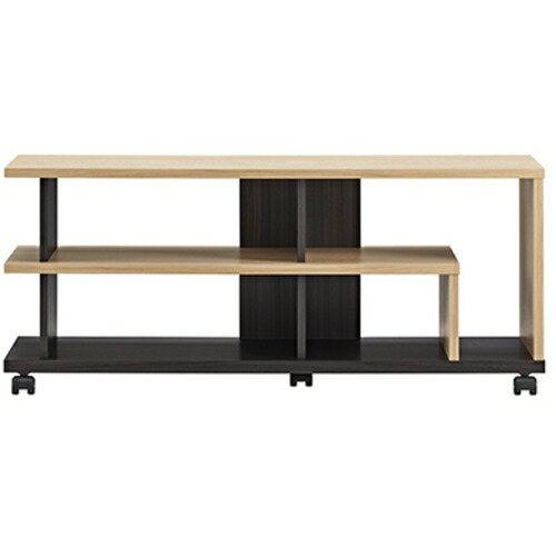 【対象ショップ限定 先着フラッシュクーポン】朝日木材加工 AS-FEL980 ナチュラル木目×アッシュグレー木目 ナチュラル キャスター付テレビ台 幅98cm ASFEL980