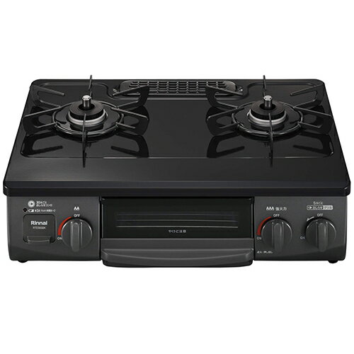 【長期保証付】リンナイ(RINNAI) RTE565BKR-13A ガステーブル 都市ガス12A・13A用 右強火タイプ