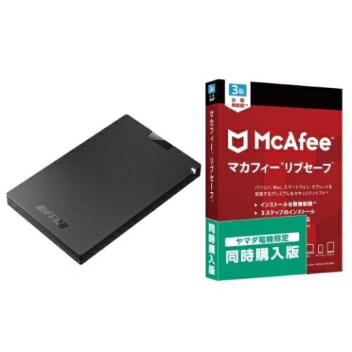 SSD-PG1.0U3-BC(ブラック) USB 3.2(Gen 1)対応 ポータブルSSD 1TB + マカフィー リブセーフ 3年 同時購入版