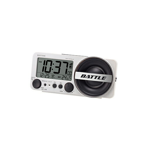 リズム時計 8RZ230SR-03(白パール) フィットウェーブバトル230 大音量電波デジタルめざまし時計