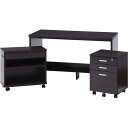 不二貿易 【組立品】デスク3点セット BR ブラウン 99257