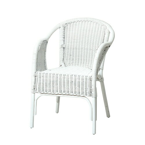 クロシオ 【完成品】 ラタンスタッキングチェア(ホワイト) 73601