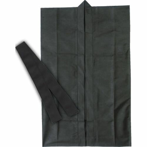アーテック ロングハッピ不織布 黒 S ハチマキ付 1173 運動会 発表会 応援 応援団 チーム ダンス 装飾 衣装 法被 半纏 エイサー よさこい お祭り 祭