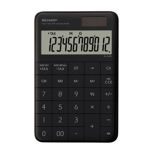 シャープ SHARP EL-VM72-BX ブラック ミニナイスサイズタイプ 電卓 12桁 ELVM72BX