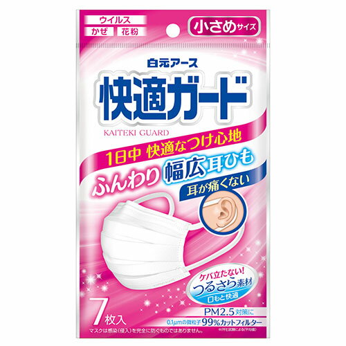 ↑↑↑正確な在庫状況は上記バナー「在庫状況を確認する」をクリックして頂き、必ずご確認ください。&nbsp;&nbsp;予告なくパッケージ・仕様が変更になることがございます。予めご了承ください■耳が痛くない幅広耳ひもと、肌ざわりがよく、1日着用してもケバ立たない口もとつるさら素材で、1日中快適なつけ心地。■0.1マイクロメートルの微粒子99%カットフィルター。使用方法●(1)マスクを袋から1枚ずつ取り出します。●(2)外側と内側(顔側)を確認します。マスク下部のアルファベットが正しくと読める面が外側です。●(3)ノーズフィッターを上にして、顔にあてながらひもを両耳にかけます。●(4)ノーズフィッターを鼻の形に合わせて、軽く押さえます。●(5)プリーツを下へ大きく広げてアゴまですっぽり覆ってください。使用上の注意●本品は有害な粉塵・ガス等を防ぐ目的には使用できません。●乳幼児の手の届くところに置かないでください。●皮フに異常がある場合や、異常があらわれた場合には使用を中止してください。●着用中、臭いで気分が悪くなった場合には使用を中止してください。●使いきりタイプですので洗って再使用しないでください。汚れたら新しいものと交換してください。●衛生面から1日1枚のご使用をおすすめします。●対象用途以外に使用しないでください。＜開封後の注意＞●袋を閉じて清潔な場所に保管し、早めにご使用ください。●一度使用したマスクは、袋内に戻さないでください。●使用後は地方自治体の区分に従って捨ててください。※蛍光染料は使用していません。1日着用してもケバ立たない