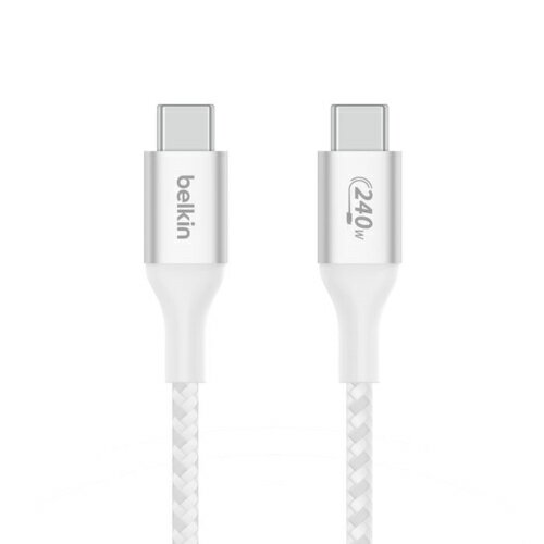 BELKIN CAB015BT1MWH ホワイト USB-C to USB-C Cable 240W 編組ケーブル 1m CAB015BT1MWH