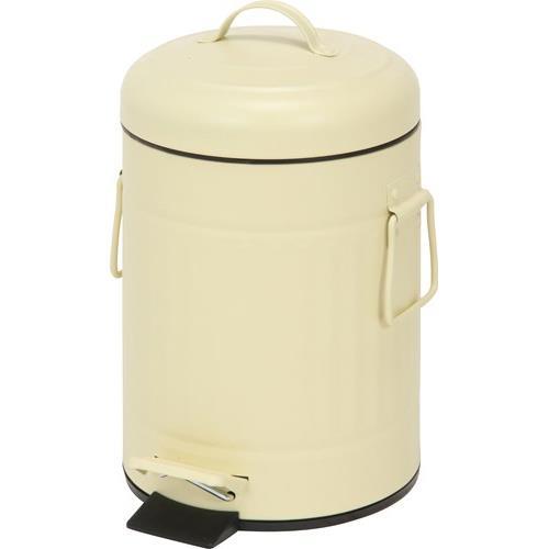 樂天商城 - 不二貿易 【完成品】 スチール ラウンドペダルペール 3L アイボリー【代引・日時指定・キャンセル不可・北海道沖縄離島配送不可】