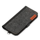 PGA PG-24AFP07BK(フェルト/ブラック) iPhone16用 フリップカバー