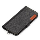 PGA PG-24BFP07BK(フェルト/ブラック) iPhone16Pro用 フリップカバー(2)