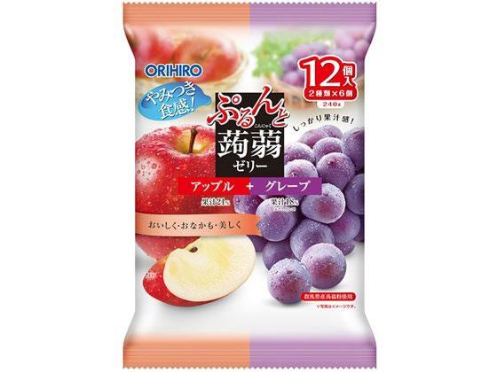 その他 ぷるんと蒟蒻ゼリーパウチ アップル+グレープ 12個