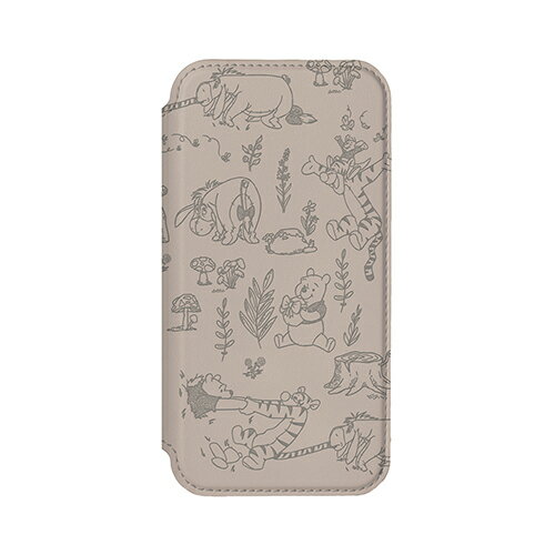 PGA PG-D24AGF04POO くまのプーさん iPhone16用 ガラスフリップケース PGD24AGF04POO