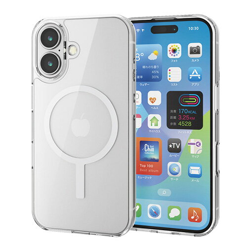 エレコム(ELECOM) PM-A24AMAG02WH ホワイト iPhone16用ケース カメラレンズ保護設計 磁力吸着ワイヤレス充電対応(2.0)