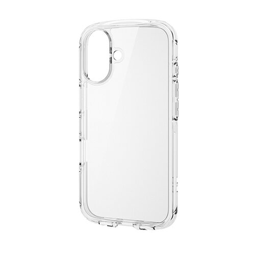 エレコム(ELECOM) PM-A24ATSLACR クリア iPhone16用ケース ハイブリッド 衝撃吸収 軽量 薄型 ストラップホール付